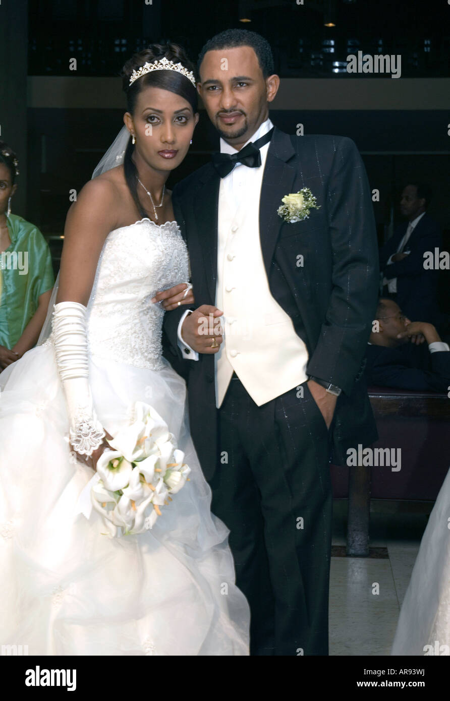 Ethiopian Bride and Groom at their wedding in Addis Abeba, Ethiopia Stock Photo