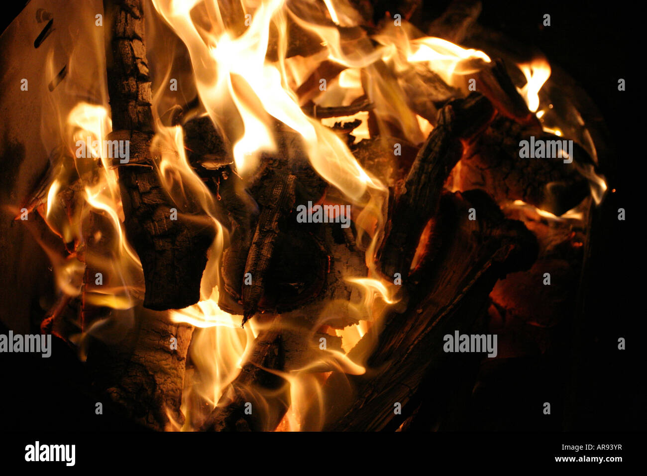 Log Fire Stock Photo