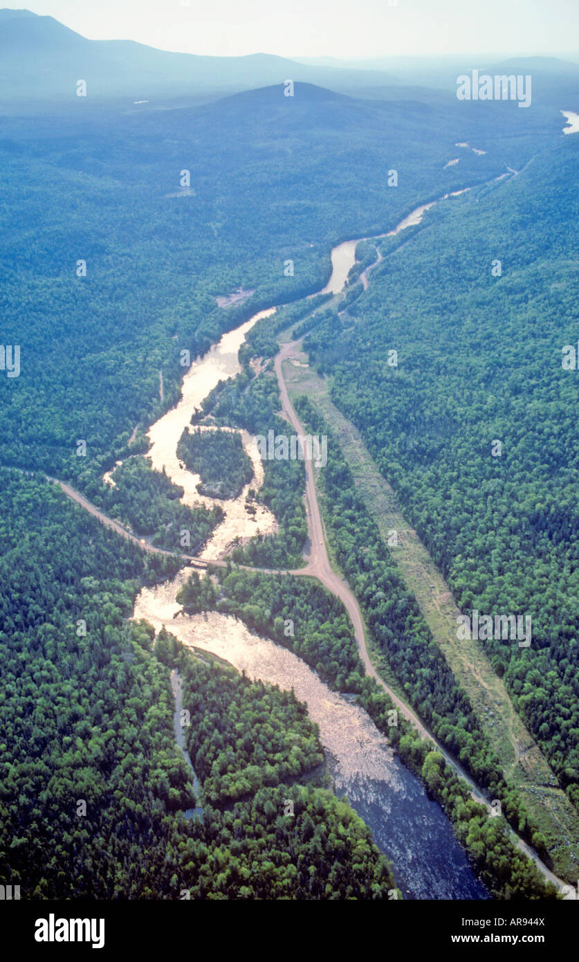 Aerial view of the Penobscot River and the Golden Road Maine Stock Photo Alamy