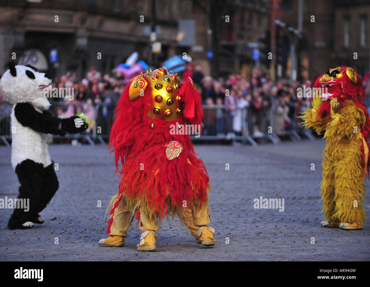 Lion Dancers 02, Chinese New Year Stock Photo