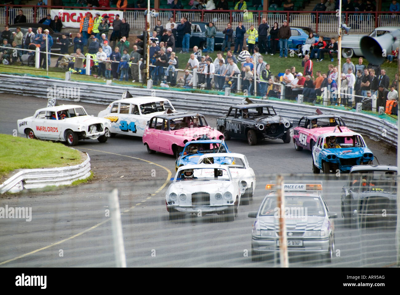 banger race racing demolition derby destruction Stock Photo - Alamy