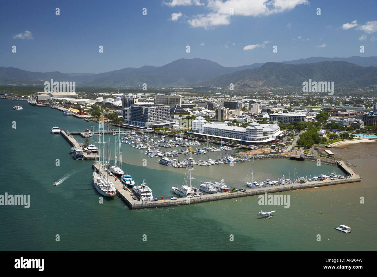 Pier Marina Cairns North Queensland Australia aerial Stock Photo Alamy