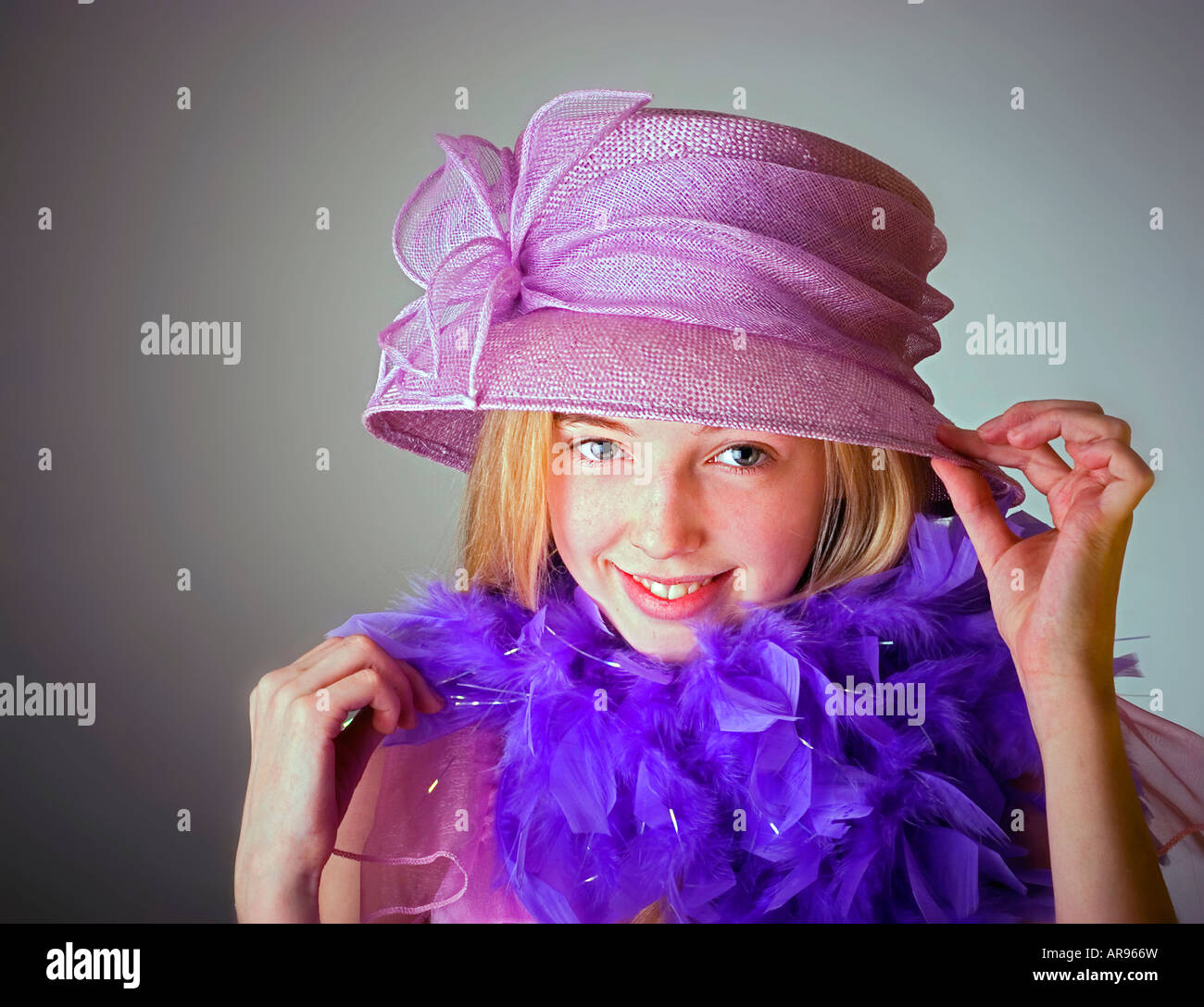 LITTLE GIRL DRESSING UP Stock Photo Alamy