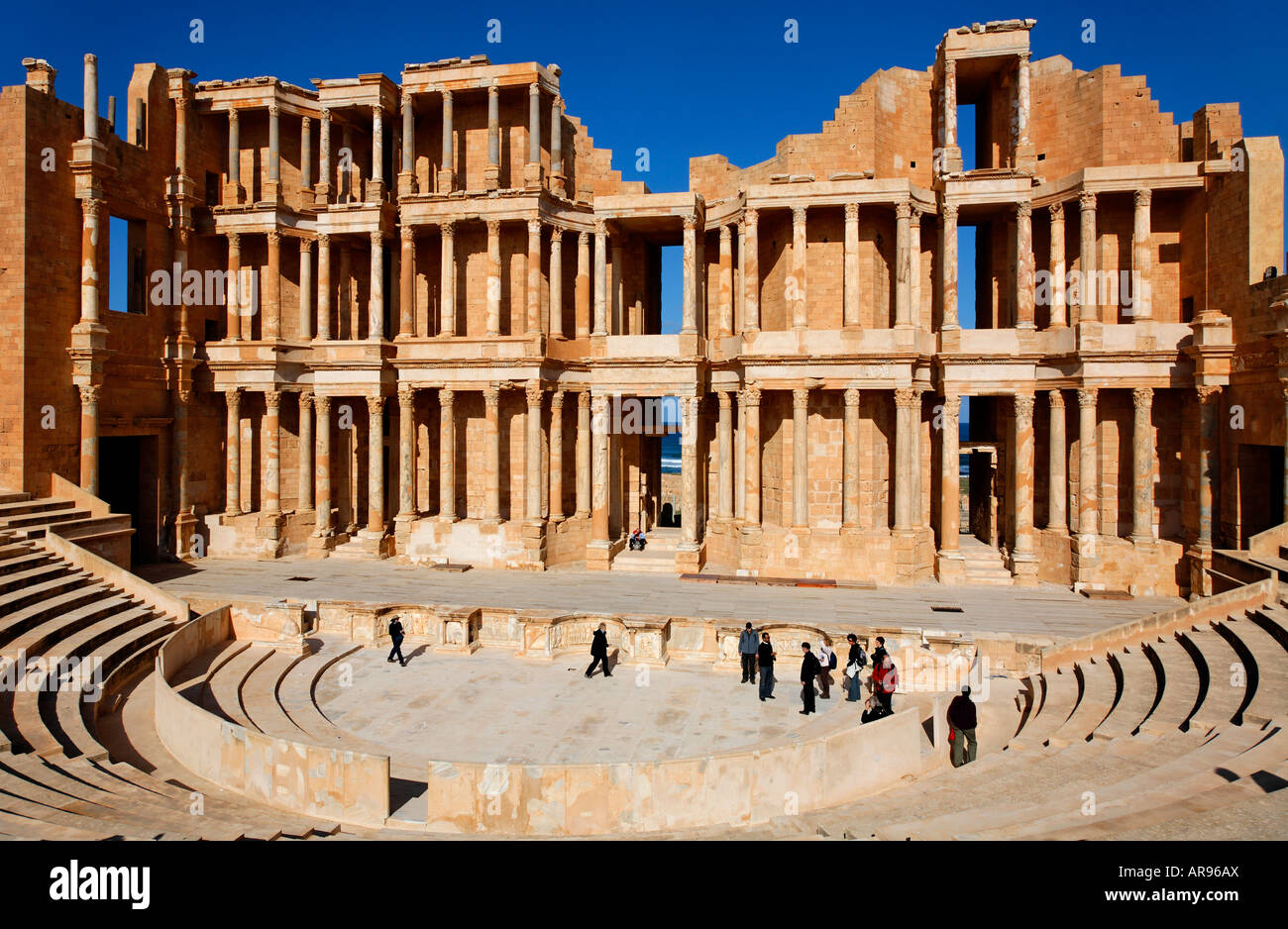 The Roman theatre at Sabratha Libya Stock Photo