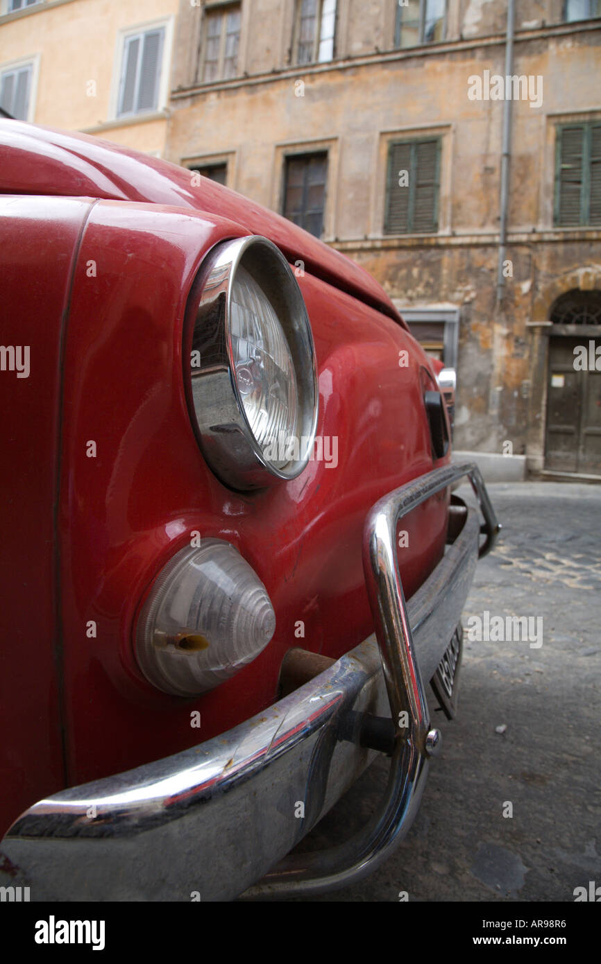 A FIAT 500 on the streets of Rome Stock Photo