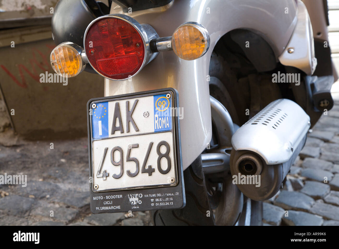 The favoured mode of transport in Rome the motor scooter Stock Photo