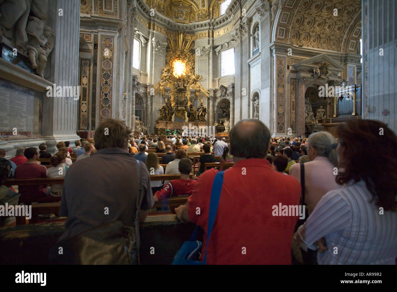 Mass in St Peters Church Rome Italy Stock Photo