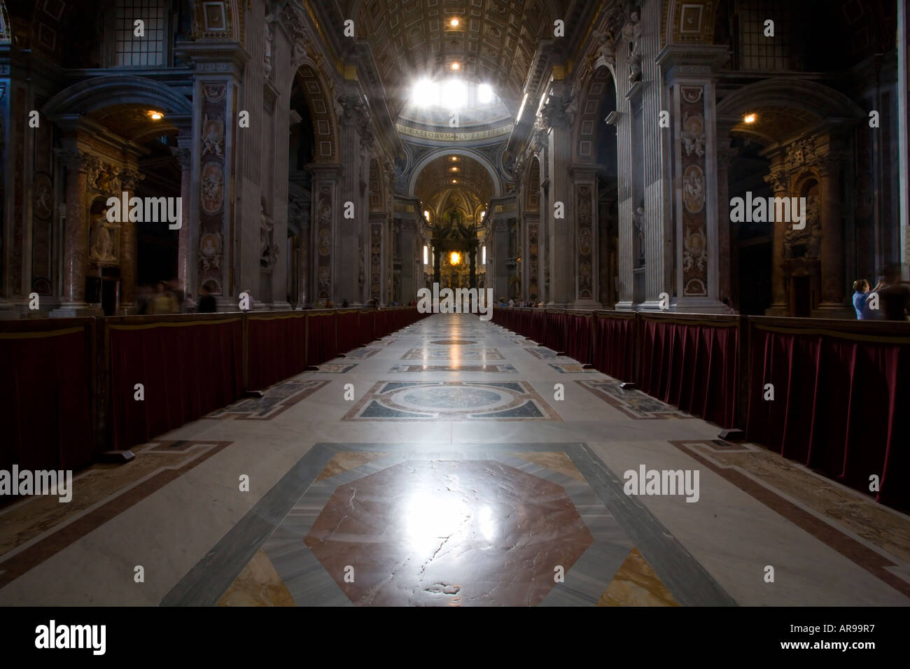 The interior of St Peters Church in the Vatican City Rome Italy Stock Photo