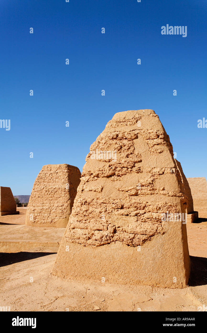 The largely reconstructed Royal Mausoleum Germa Libya Stock Photo