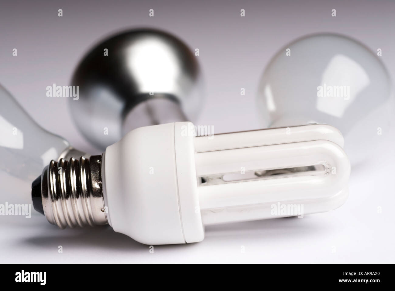 Image of old style and the new energy efficient lamps Stock Photo - Alamy
