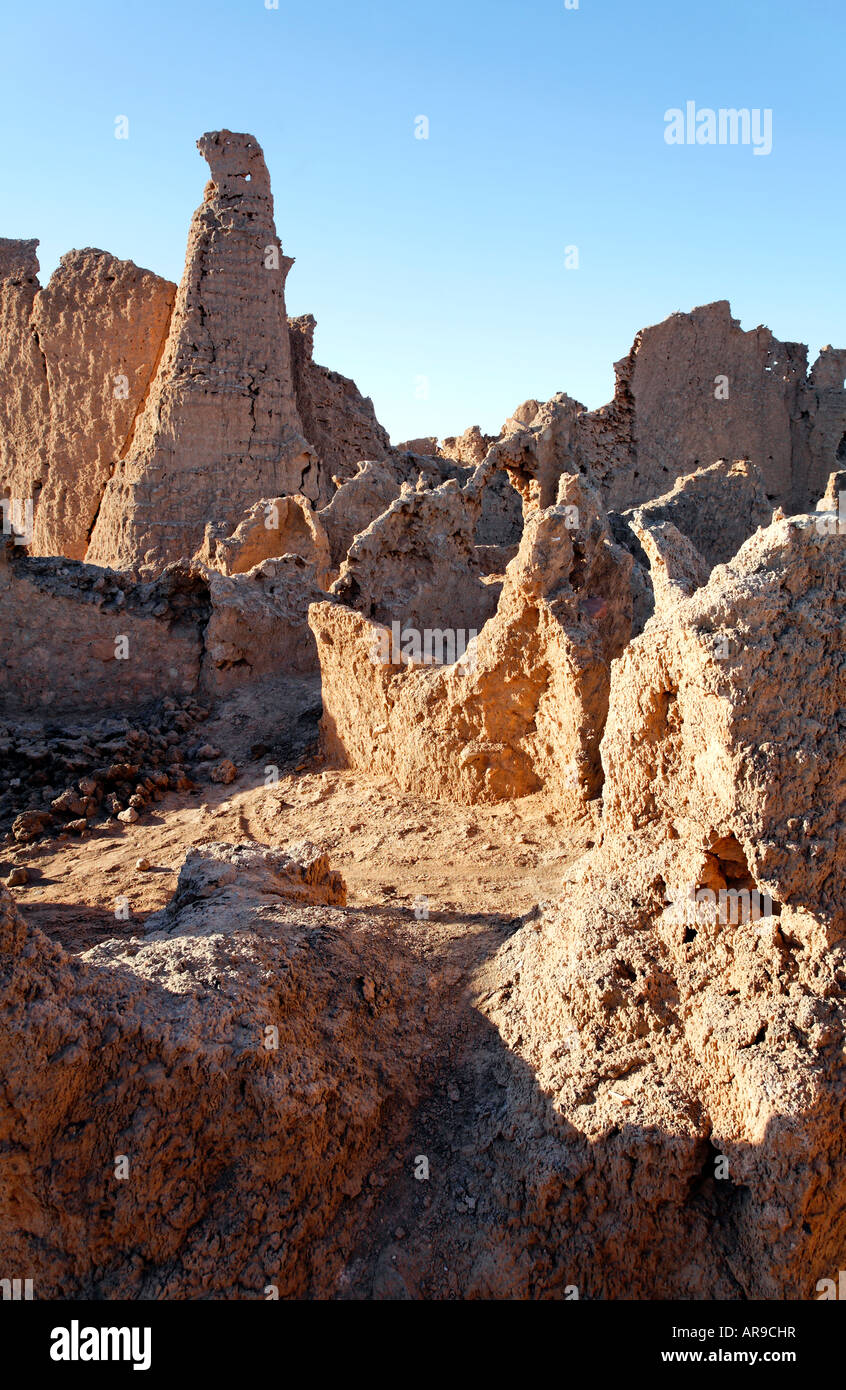 The ancient mud city at Germa Libya Stock Photo