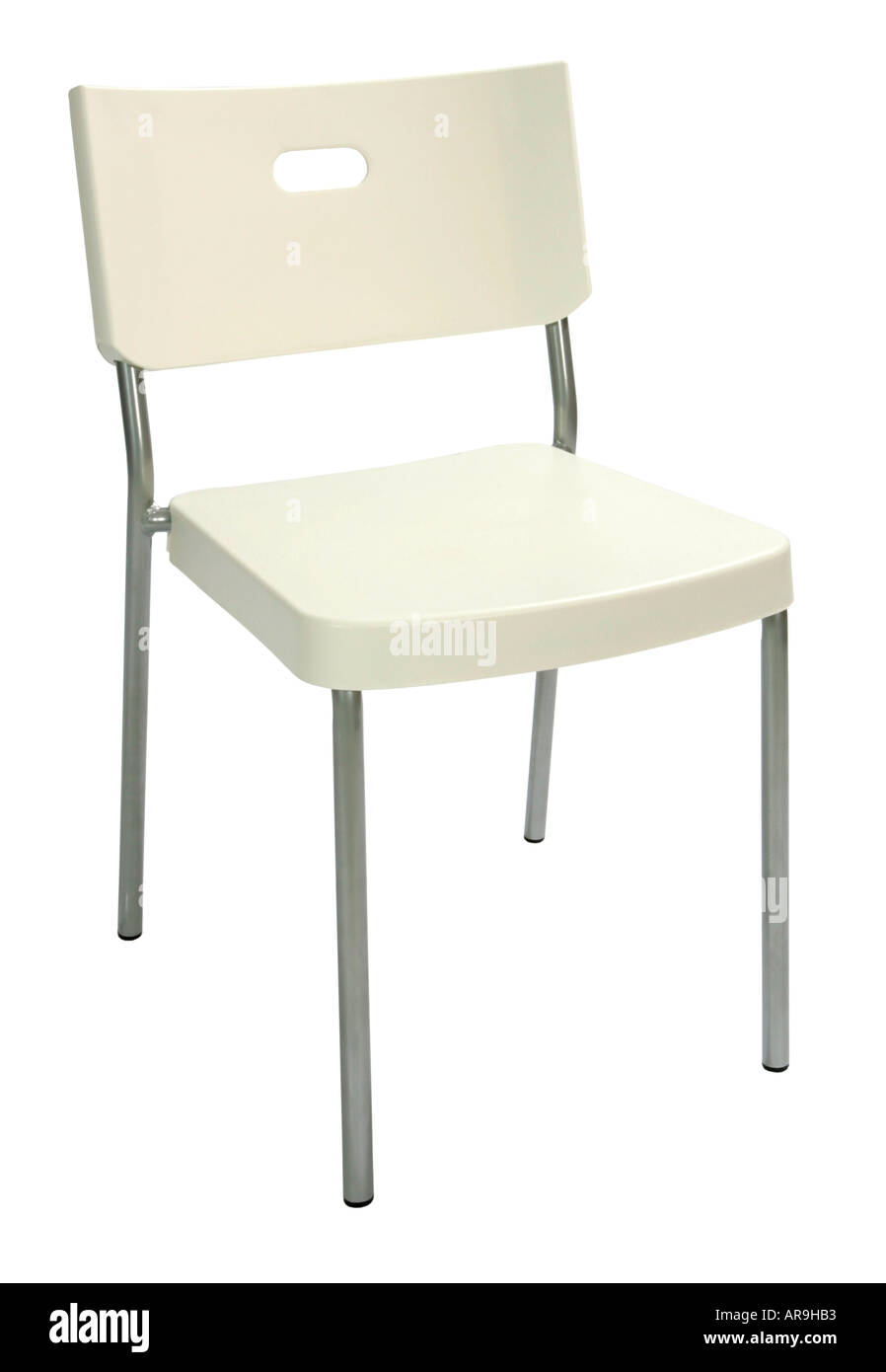 white chair plastic chair seat furniture object colour indoor nobody vertical color convenient studio interior IKEA Stock Photo