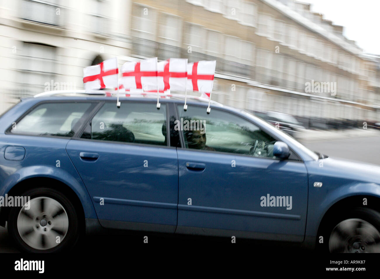 car-with-england-flags-stock-photo-alamy