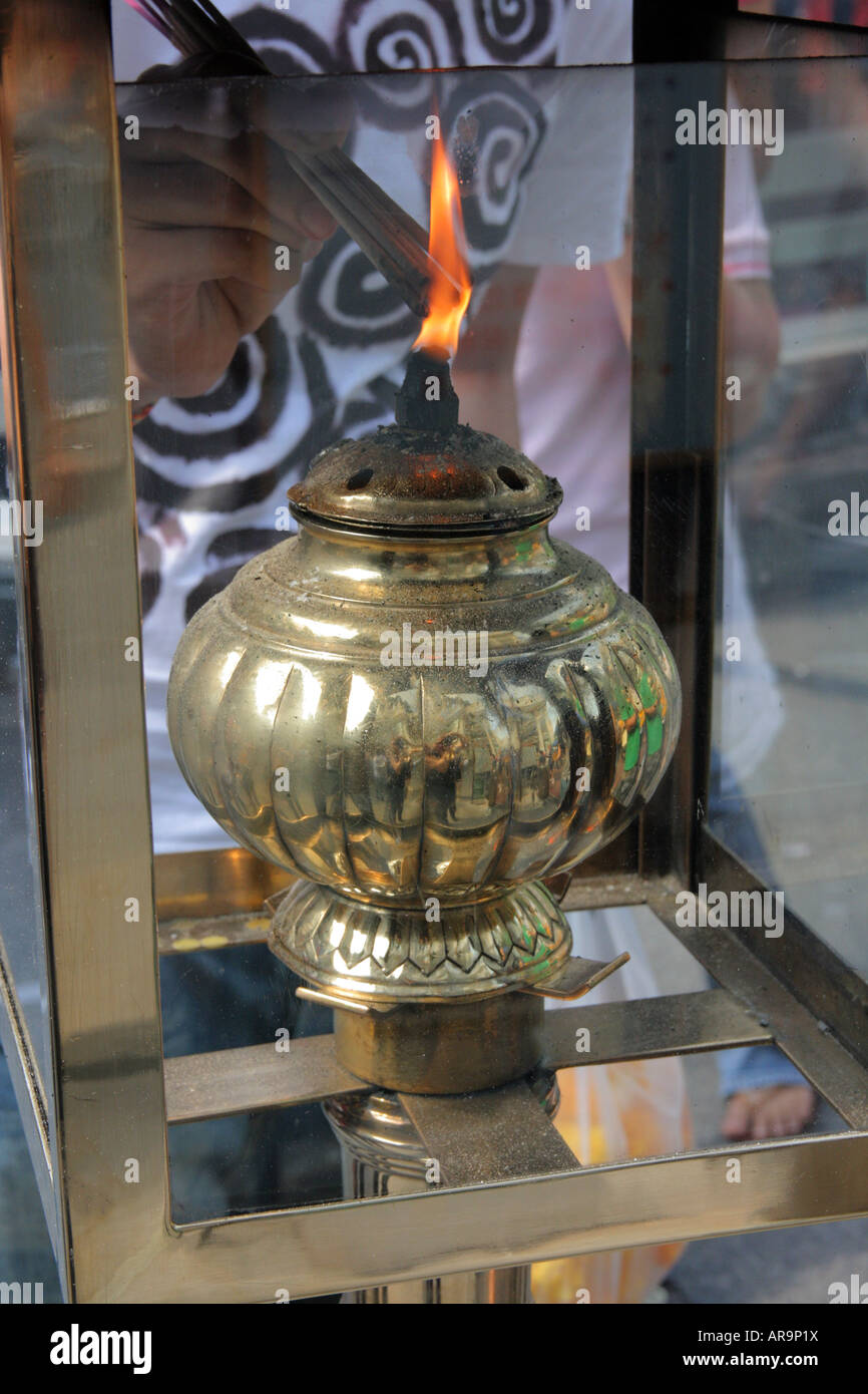 "incense burning at a Buddhist Temple in Bangkok Stock Photo Alamy