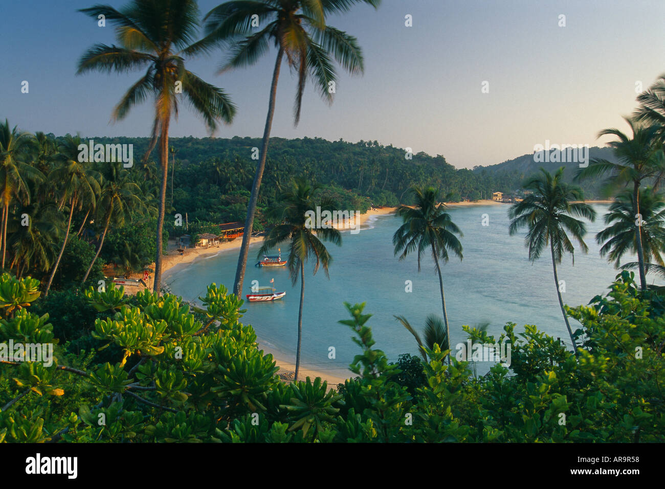 beach at Unawatuna nr Galle south coast of Sri Lanka Stock Photo