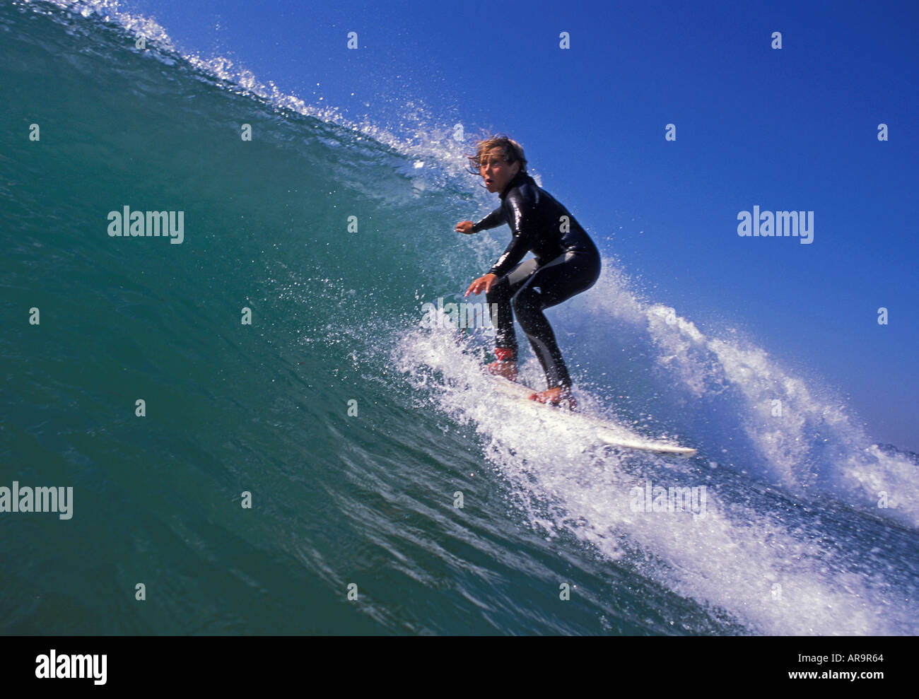 Surfing in Jersey Channel Islands Stock Photo Alamy
