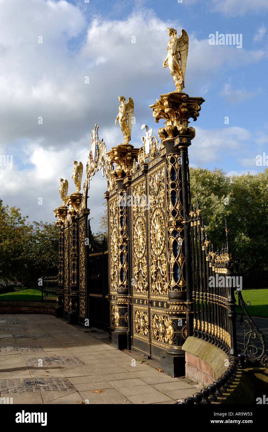 Warrington Town Hall golden gates Cheshire England UK Stock Photo Alamy