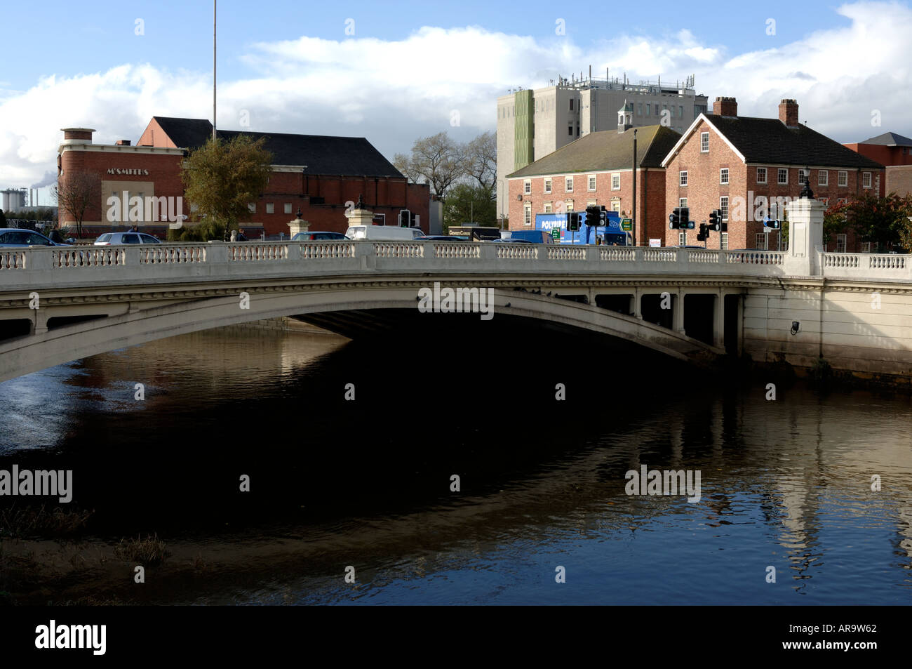 River Mersey and Bridge Foot Warrington Cheshire England UK Stock Photo