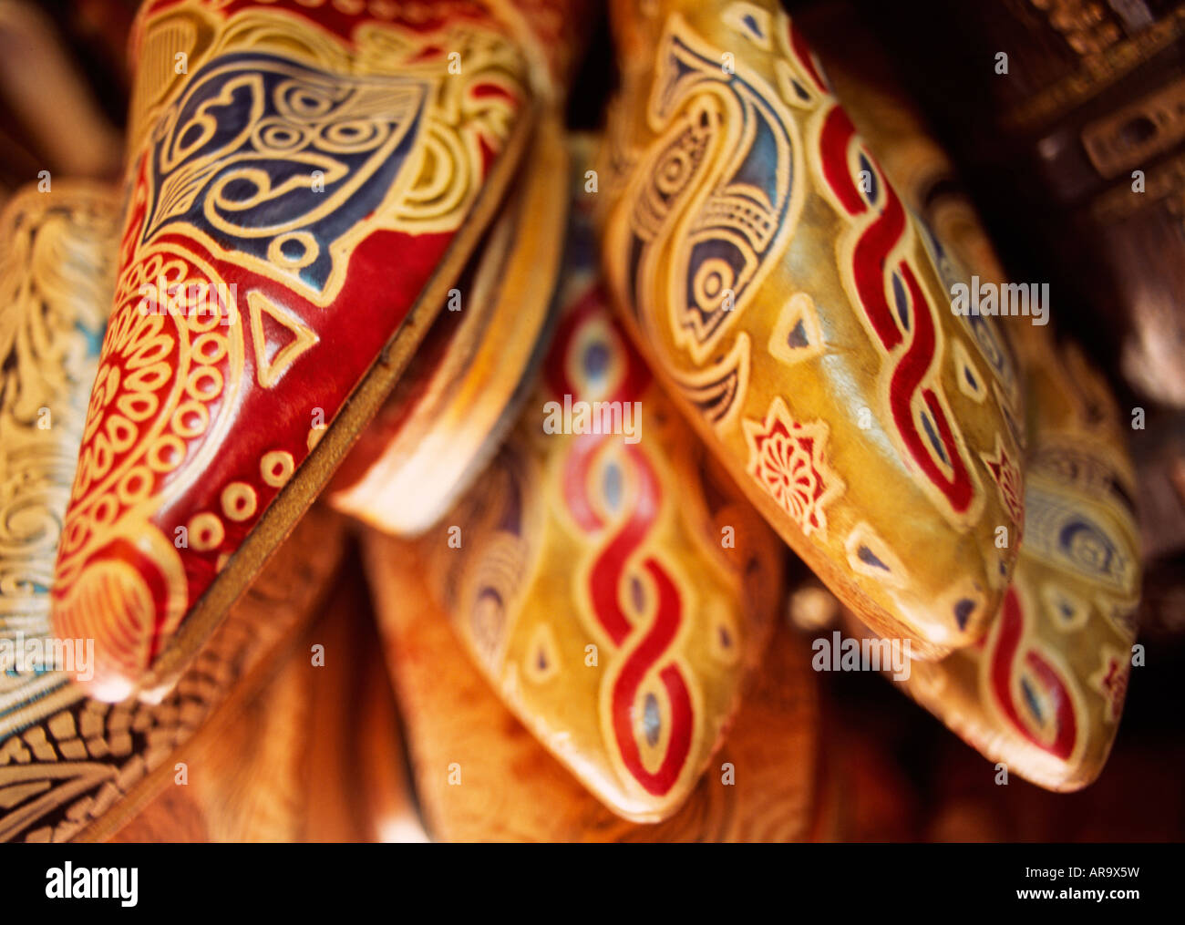 decorated leather shoes, Jaipur, India Stock Photo Alamy