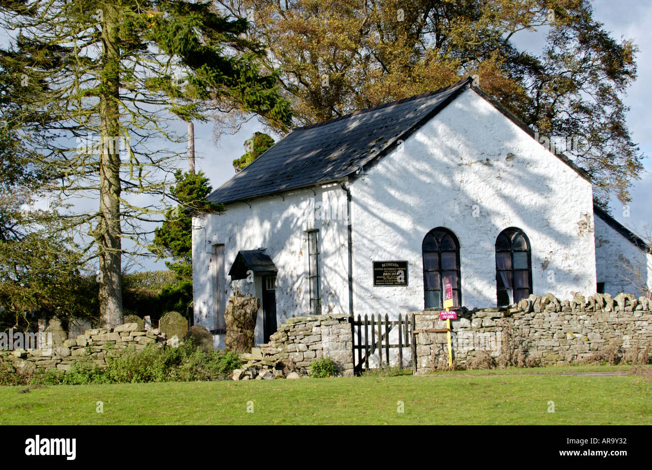Welsh Bethesda Chapel at Brechfa near Brecon Powys Wales UK dated 1802