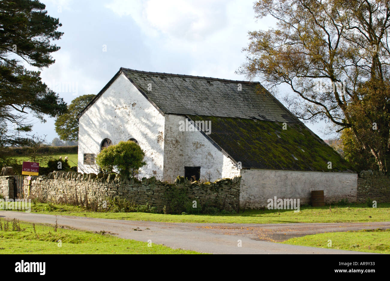 Welsh Bethesda Chapel at Brechfa near Brecon Powys Wales UK dated 1802 for sale for conversion to a two bedroom family home Stock Photo