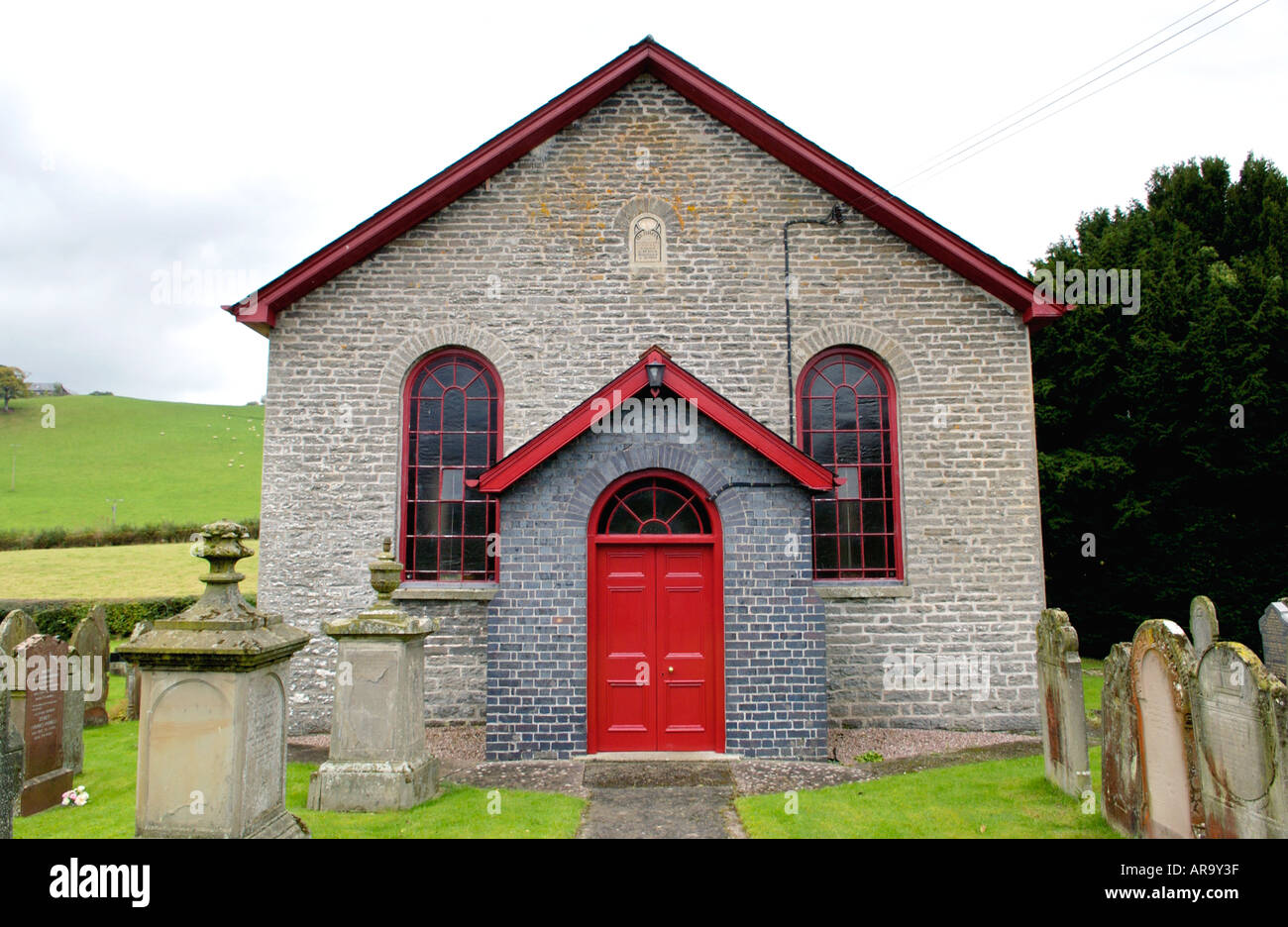 Hebron Congregational Chapel at Crickadarn Powys Wales UK GB dated 1854