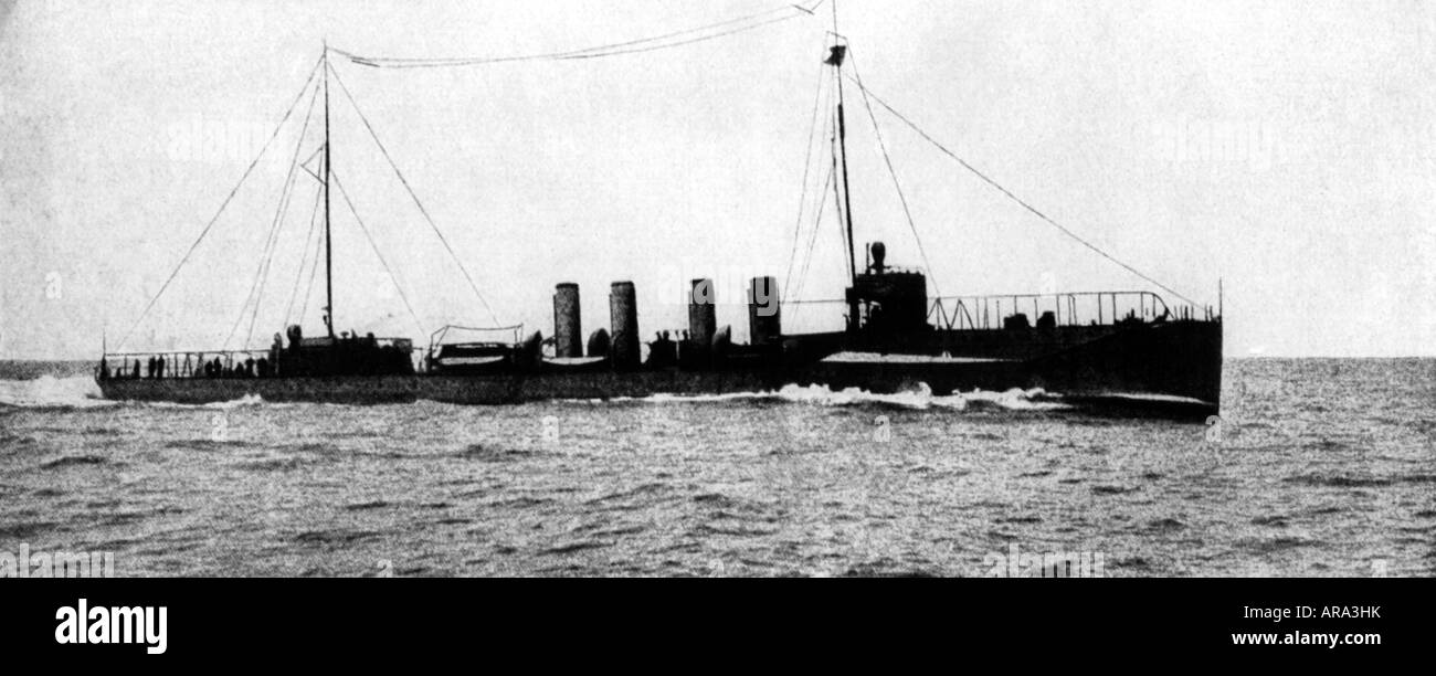 events, First World War / WWI, naval warfare, destroyer 'USS Jacob Jones' (DD-61), commissioned 10.2.1916, sunk 6.12.1917, view, Stock Photo