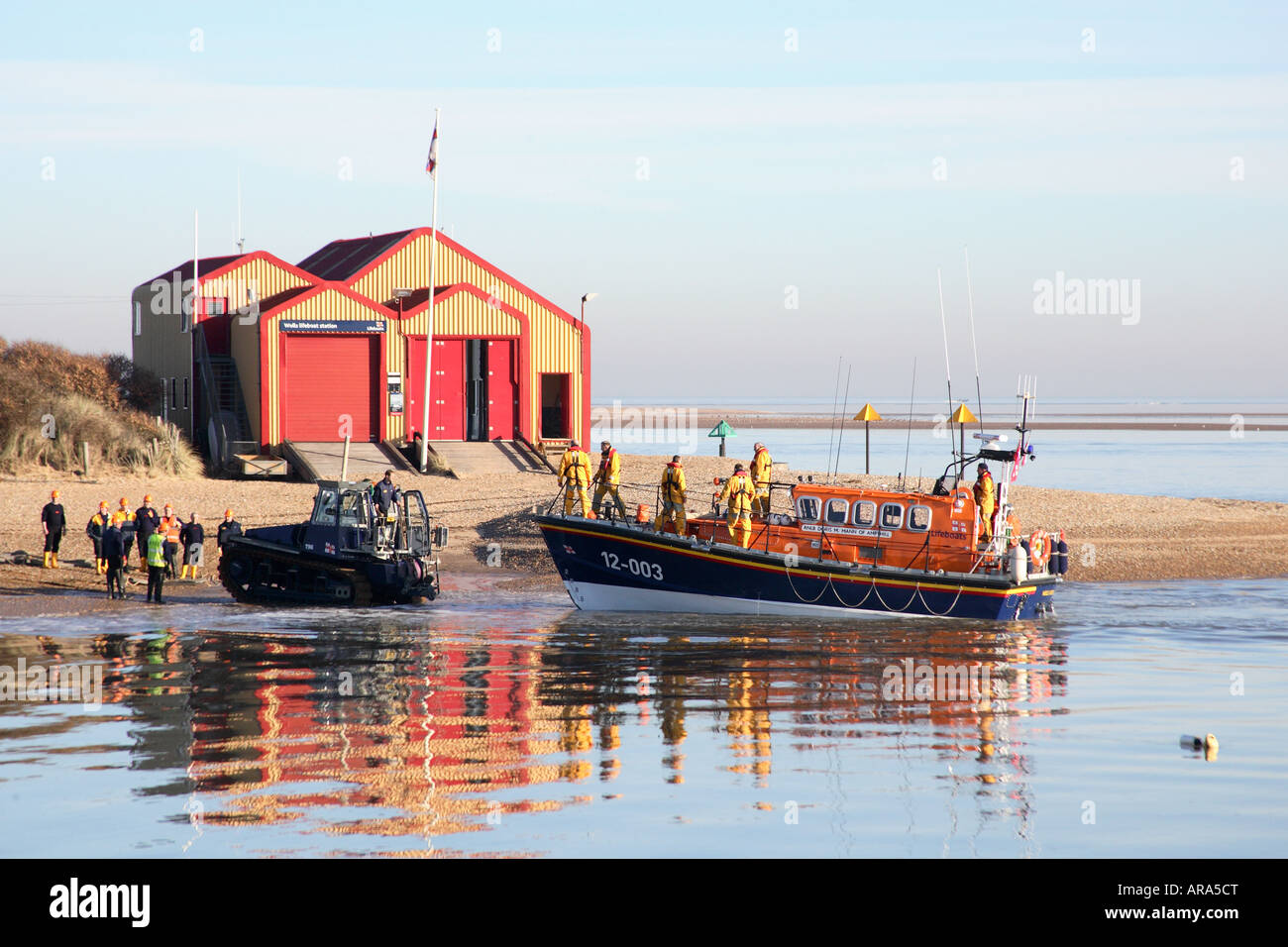 Wells Lifeboat Returning to Station Stock Photo