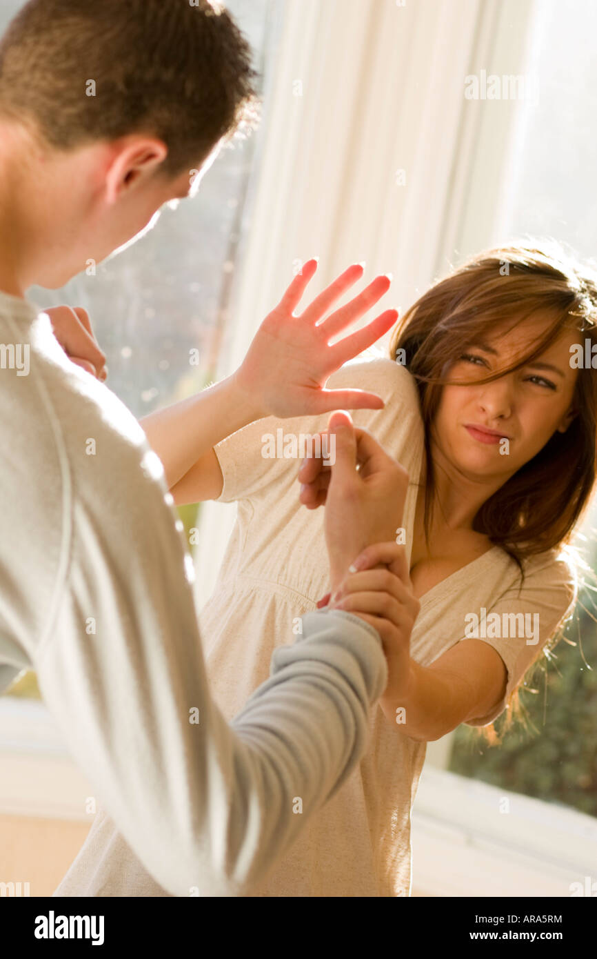 Couple domestic violence Stock Photo