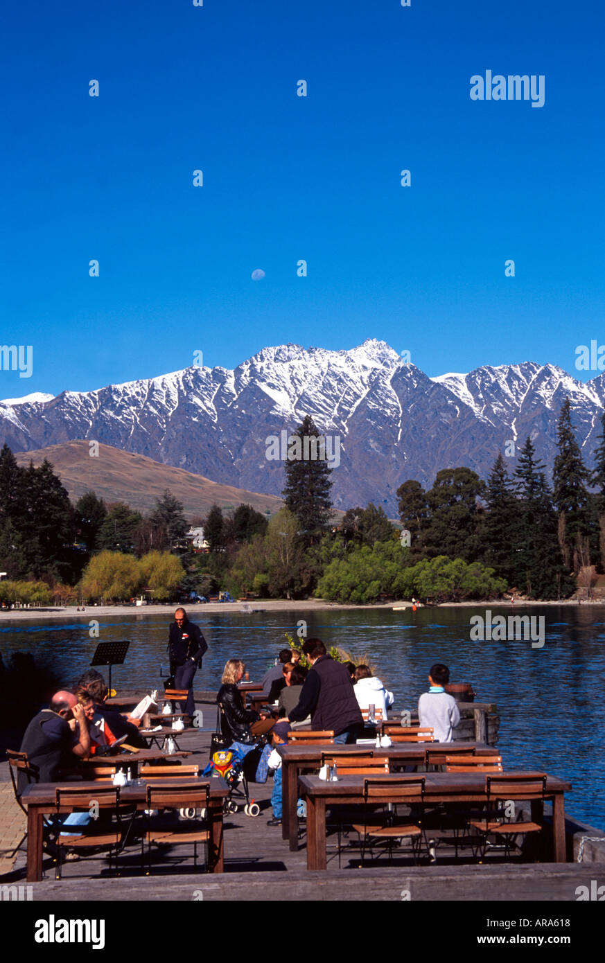 Cafe Lake Wakatipu and The Remarkables Queenstown South Island New ...