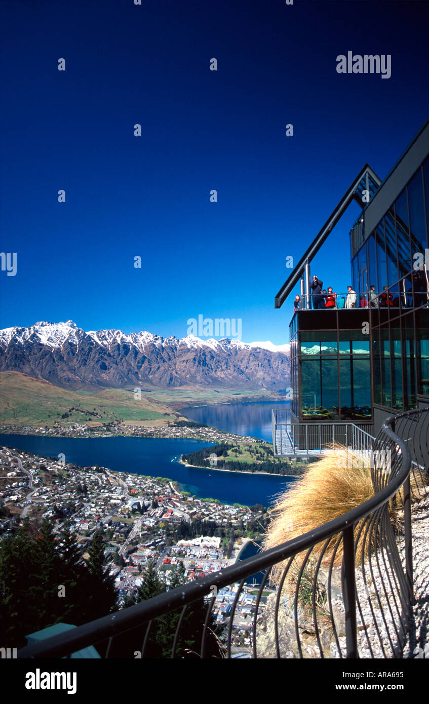 View of Queenstown Lake Wakatipu and The Remarkables from Skyline ...