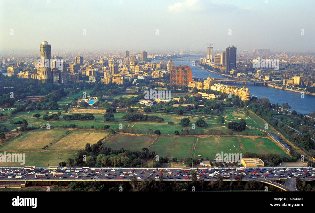 Aerial view of Cairo and Nile, Egypt Stock Photo - Alamy
