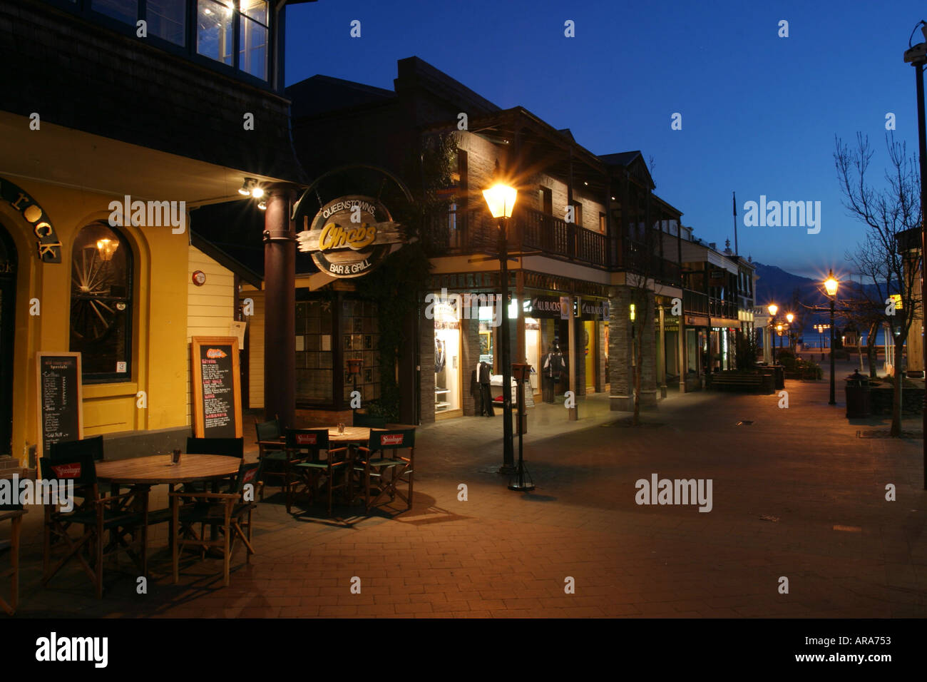 The Mall Queenstown at night South Island New Zealand Stock Photo - Alamy