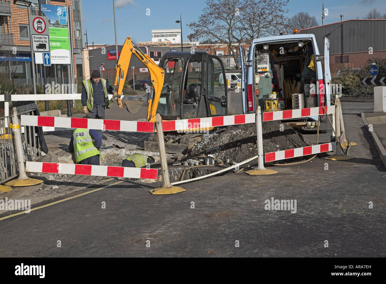 Gas repair work in street Stock Photo Alamy