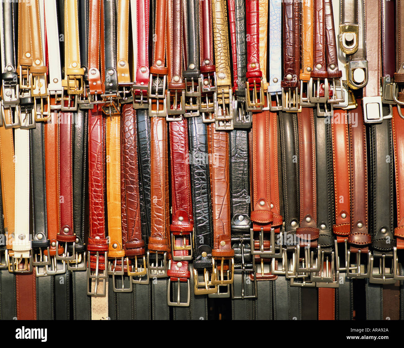 ITALY TUSCANY FLORENCE LEATHER BELTS FOR SALE Stock Photo Alamy