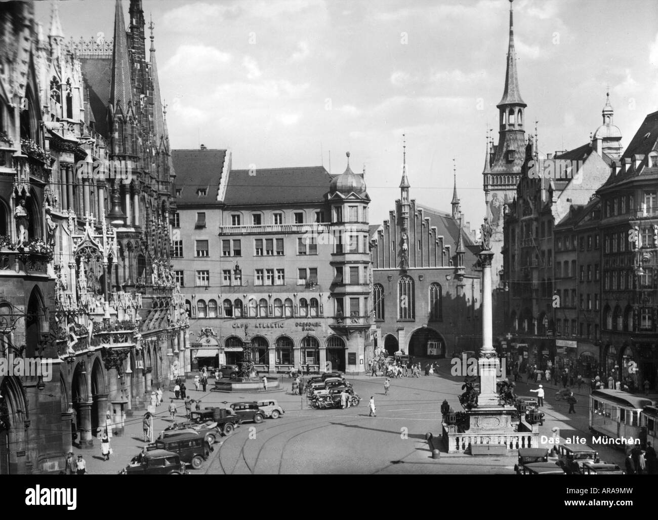 geography / travel, Germany, Munich, Marienplatz, view, , postcard ...