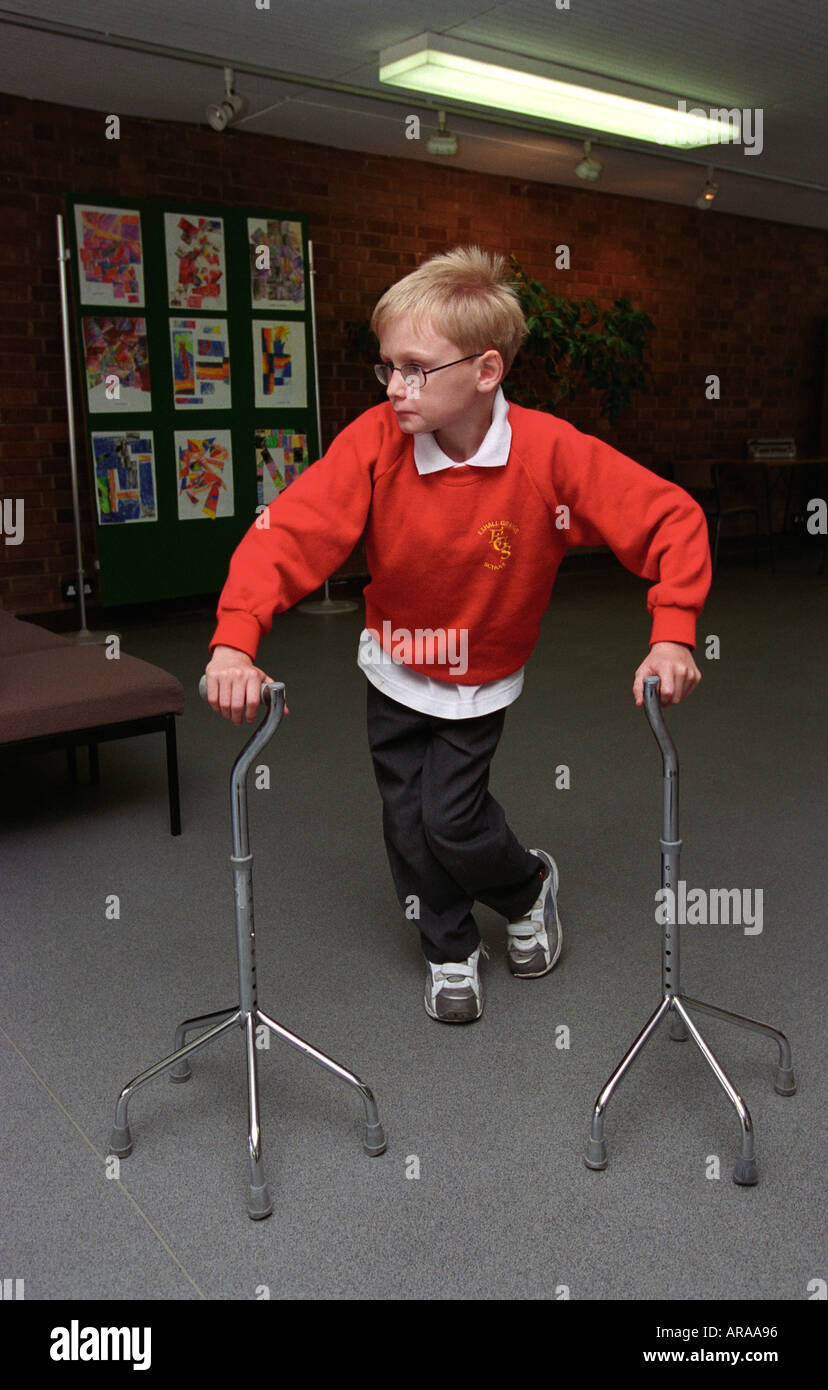 Young boy pupil at a Special School for children with physical