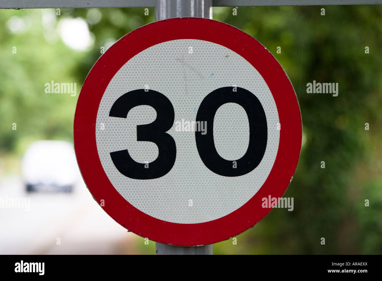 30mph speed limit road sign Stock Photo