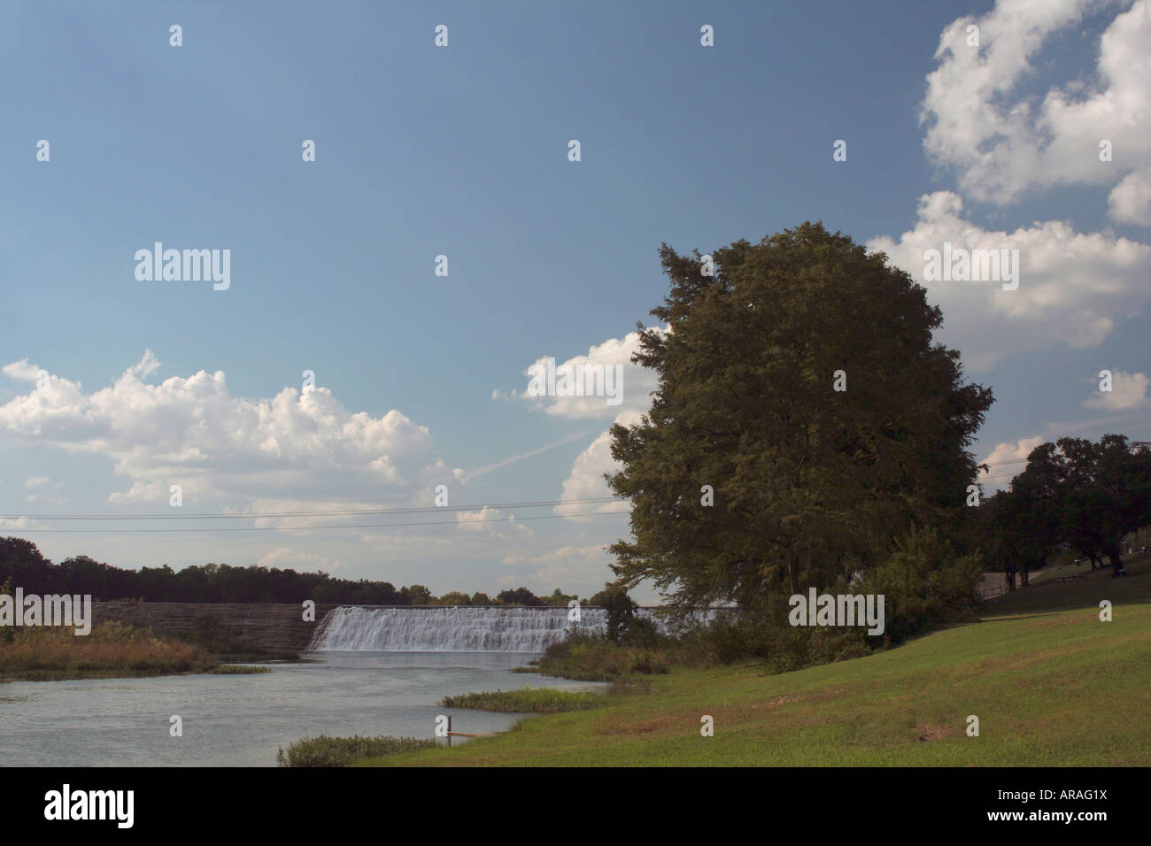 Power dam of the Upper Gaudalupe River Authority, Kerrville Texas Stock