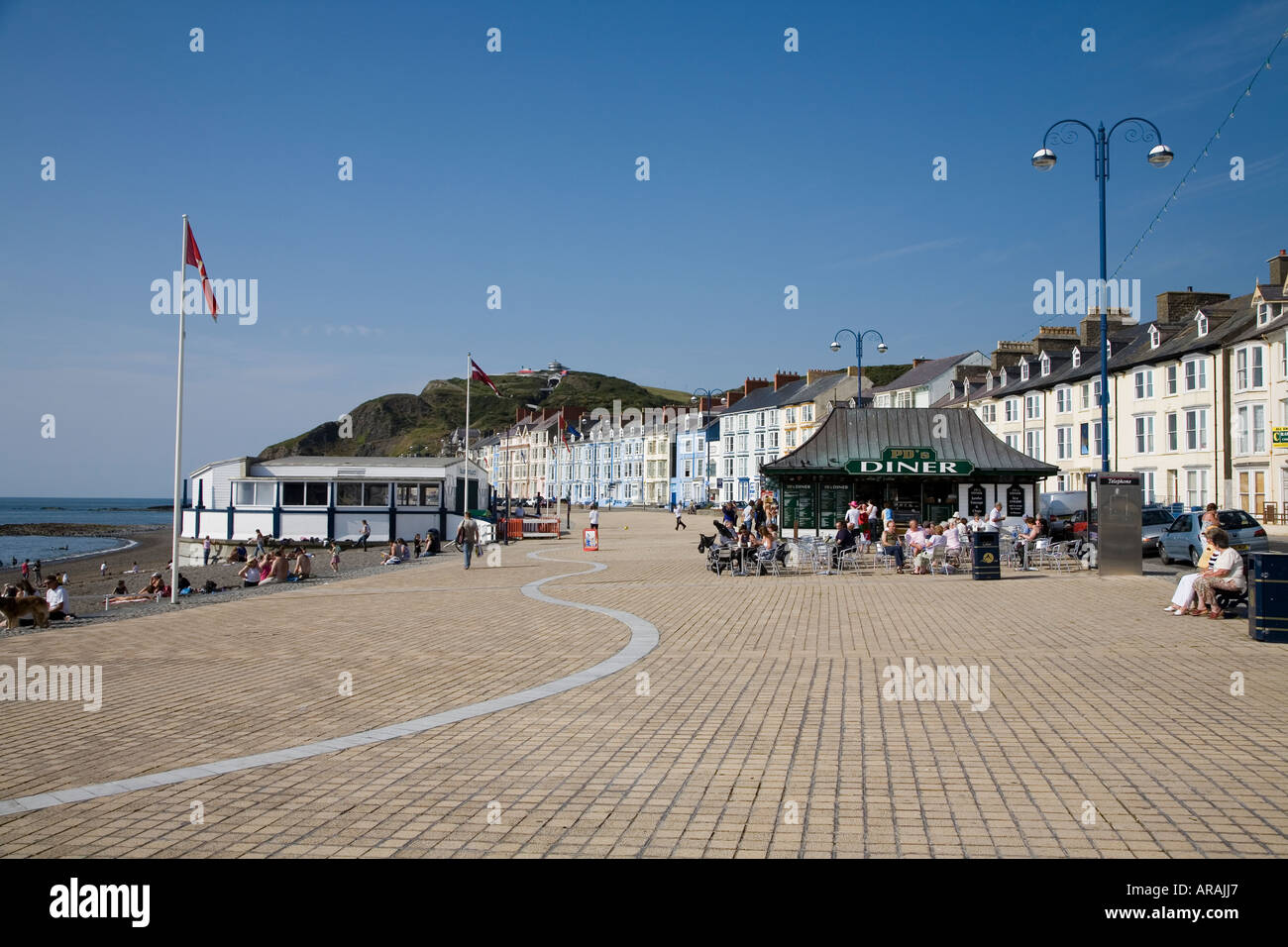 Promenade with diner cafe Aberystwyth Wales UK Stock Photo 9139110 Alamy