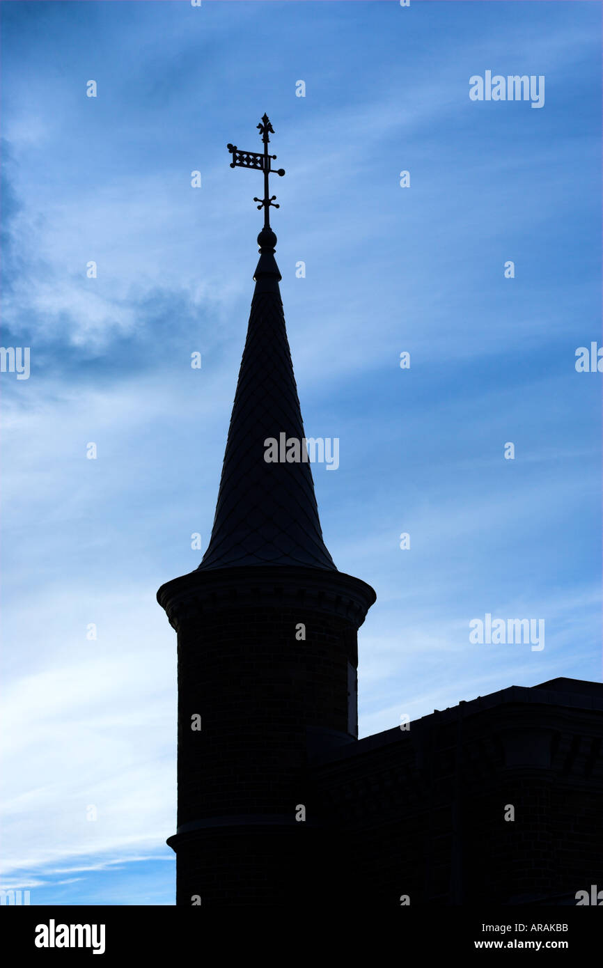 Castle spire silhouette Stock Photo