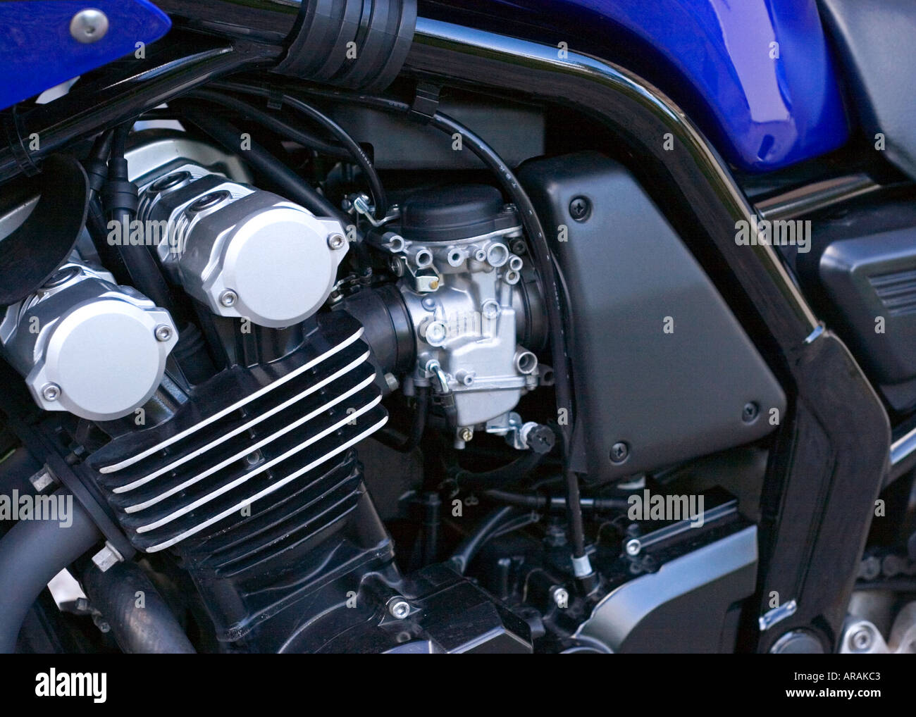 Yamaha motorcycle engine and camshaft Stock Photo Alamy