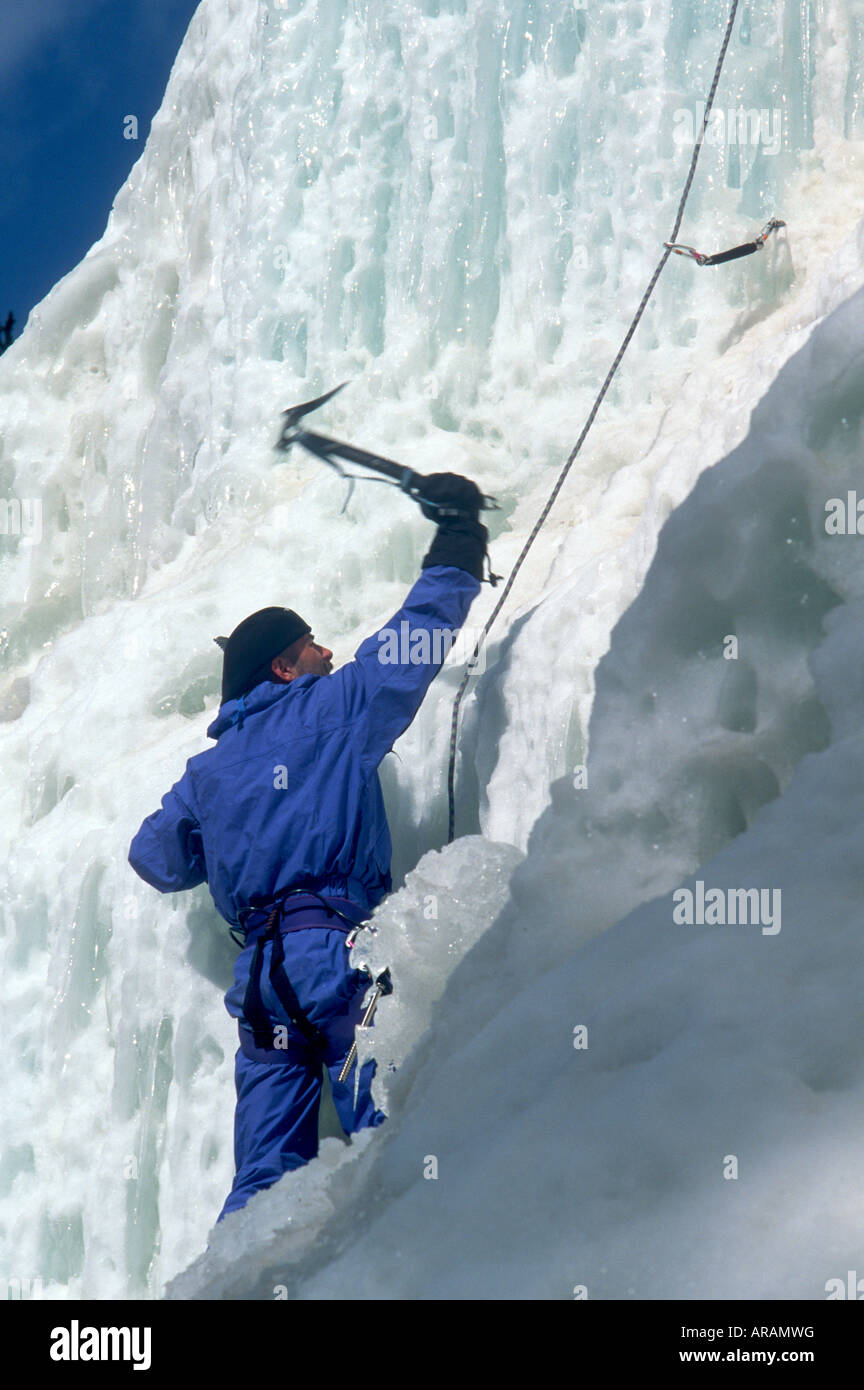 Ice climbers on Rocky Mountain ice Stock Photo Alamy