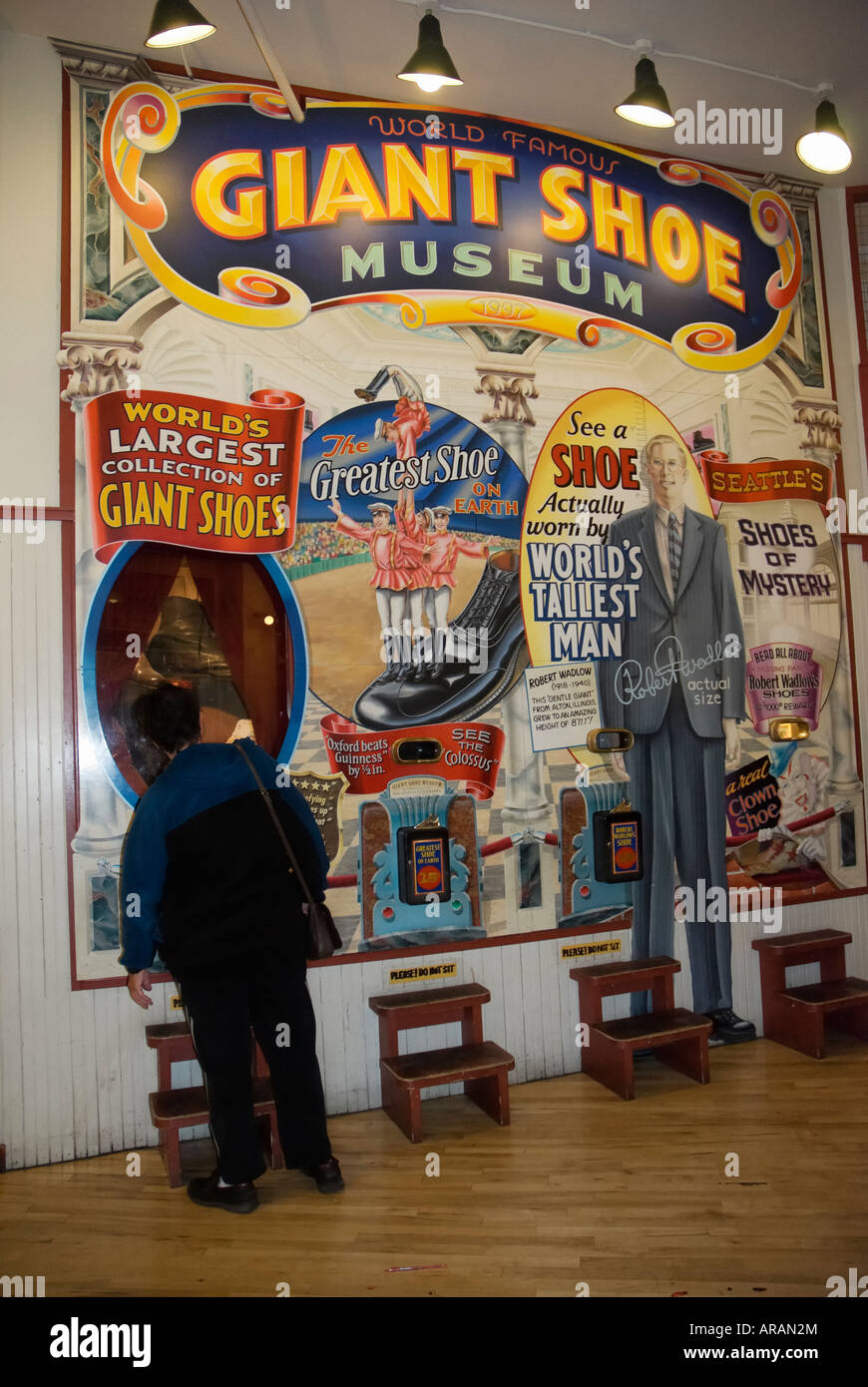 Giant Shoe Museum inside Pike Place Market Seattle Washington Stock
