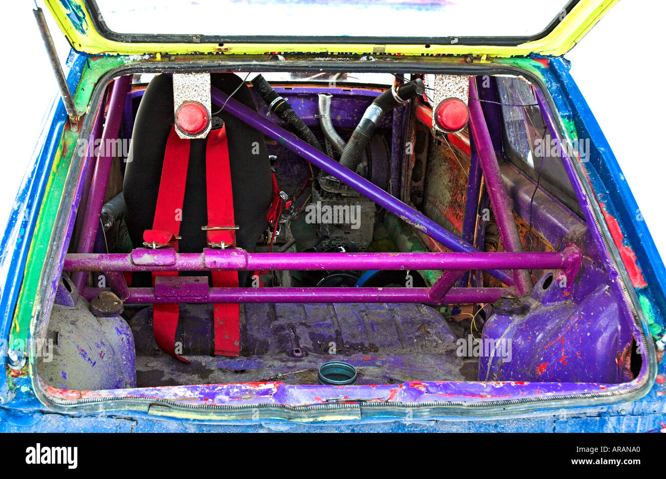 Roll cage in rally car Stock Photo 5221791 Alamy