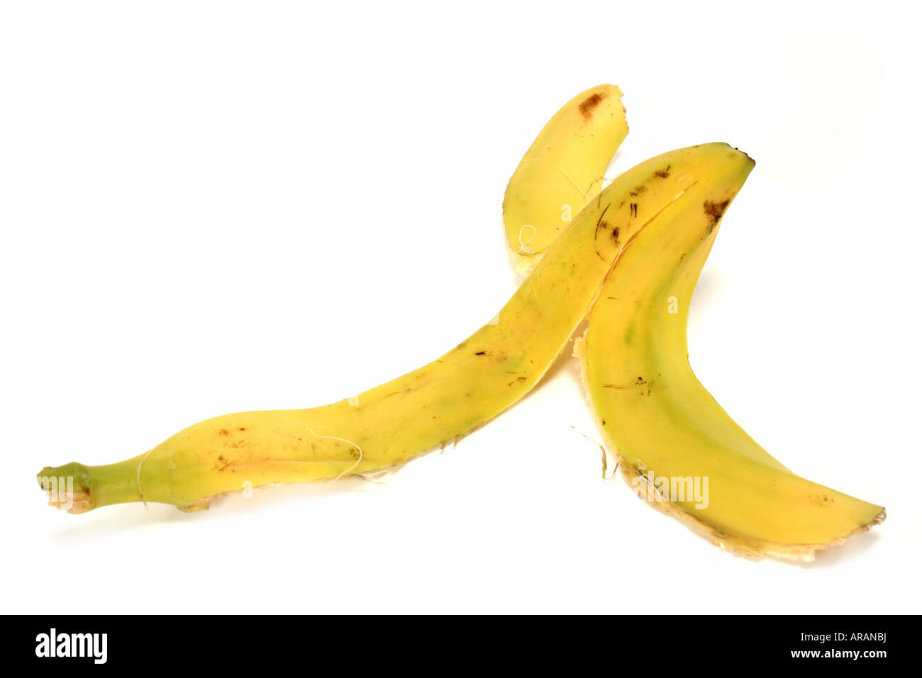 Banana peel isolated on white Stock Photo Alamy