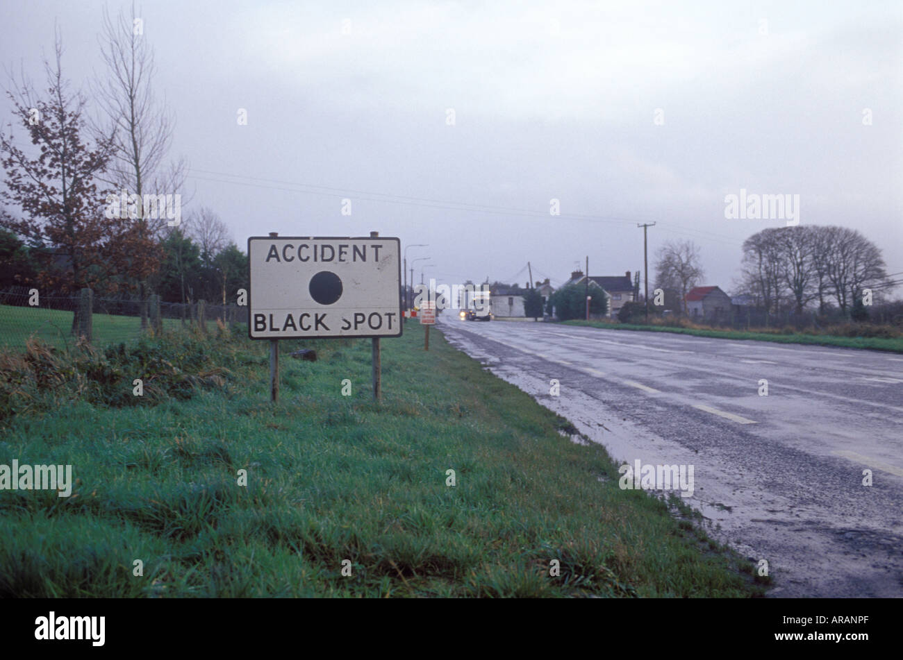accident black spot sign in Monaghan Ireland Stock Photo Alamy