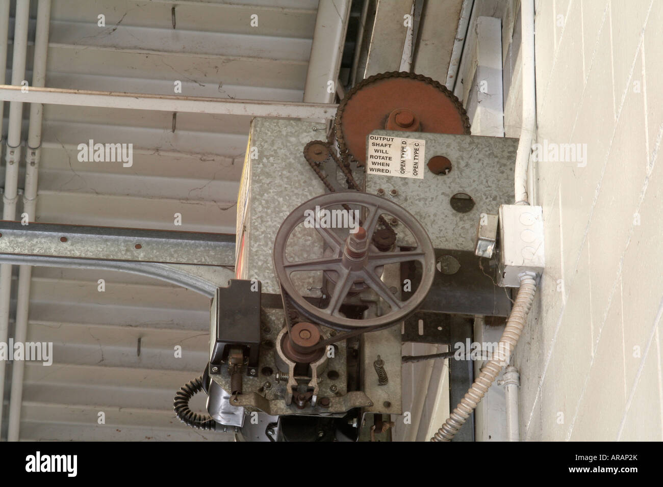 Large door opening mechanism Stock Photo Alamy