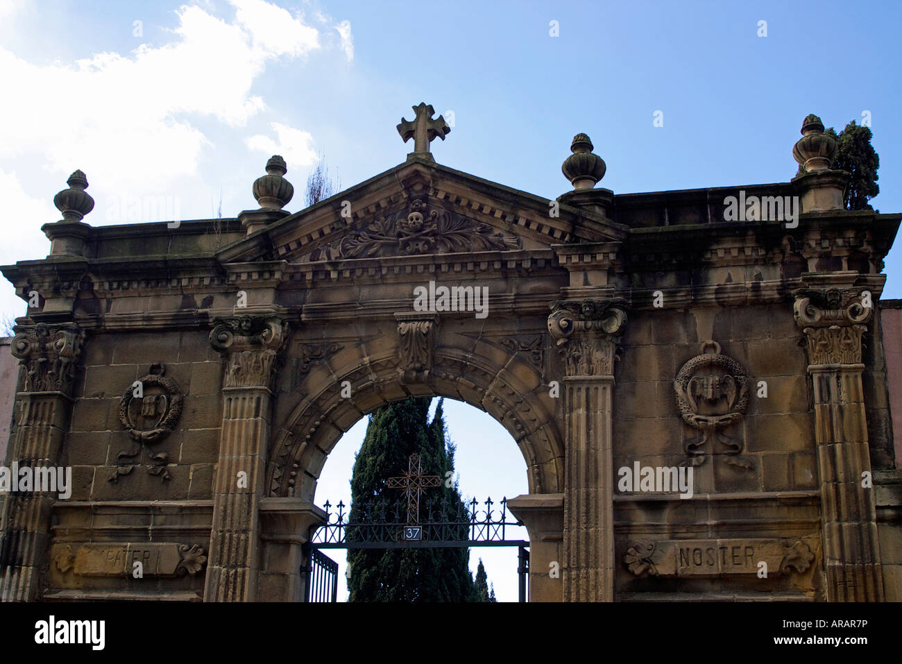 main door of the sestao cemetery Stock Photo