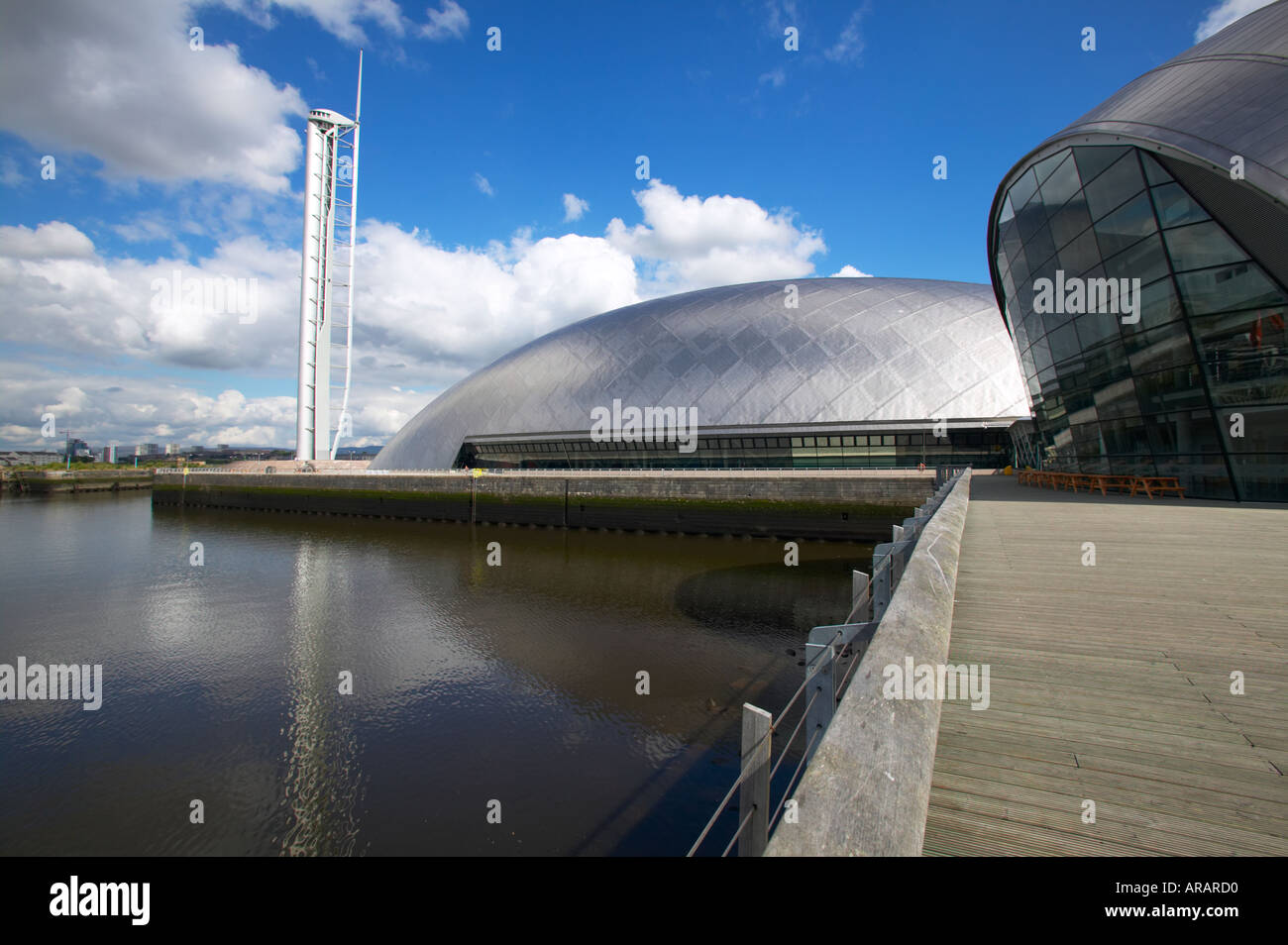 Glasgow Science Centre on the banks of the River Clyde with the Imax